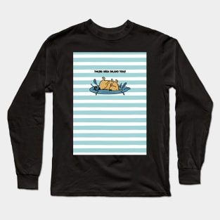 Funny relaxed dog on striped background Long Sleeve T-Shirt